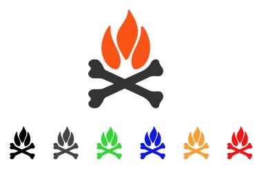 Kemikler kamp ateşi vektör simgesi