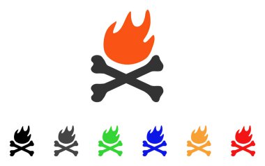 Kemikler cehennem ateşi vektör simgesi