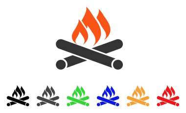 Kamp ateşi vektör simgesi