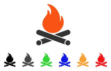 Kamp ateşi vektör simgesi