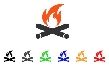 Kamp ateşi vektör simgesi