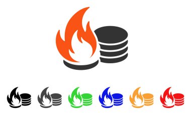 Paralar yangın felaketi vektör simgesi