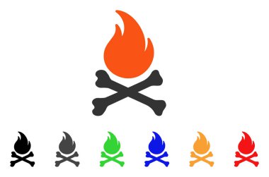 Ölüm Bones alev vektör simgesi