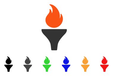 Yangın meşale vektör simgesi