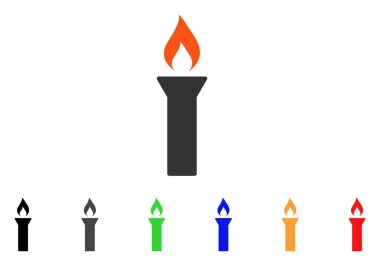 Yangın meşale vektör simgesi