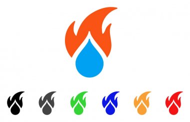 Su damla vektör simgesi ateş