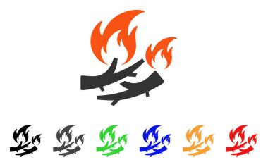 Yakacak odun ateşi vektör simgesi