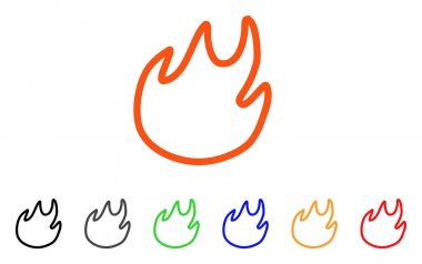 Alev kontur vektör simgesi