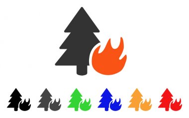 Orman yangın vektör simgesi