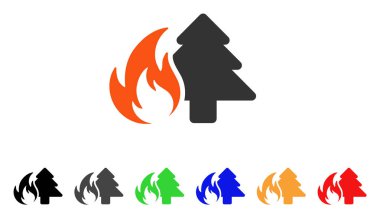 Orman yangın vektör simgesi