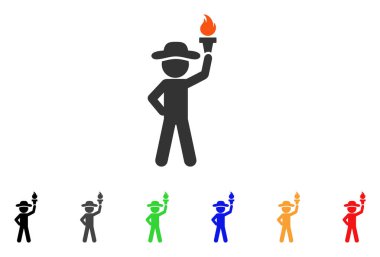 Beyefendi ile özgürlük Meşalesi vektör simgesi