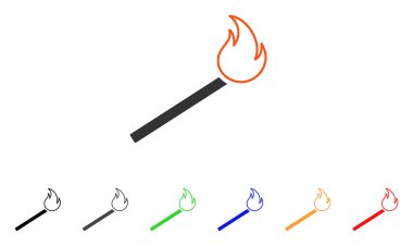 Maç ateş vektör simgesi