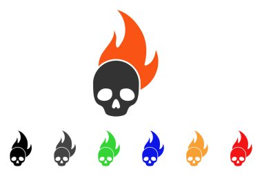 Kafatası yangın vektör simgesi