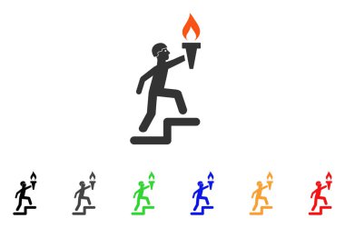 Meşale vektör simgesi ile tırmanma asker