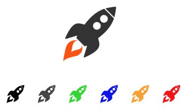 Uzay roketi fırlatma vektörü simgesi