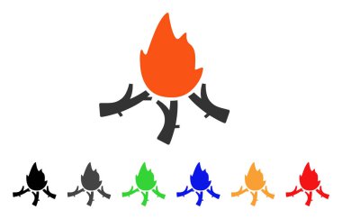 Ahşap kamp ateşi vektör simgesi