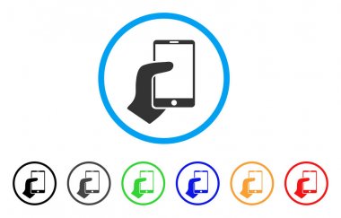 El tutma Smartphone yuvarlak simgesi