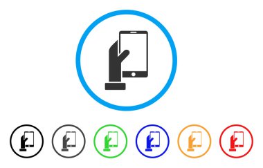 El Smartphone yuvarlak simge tutar