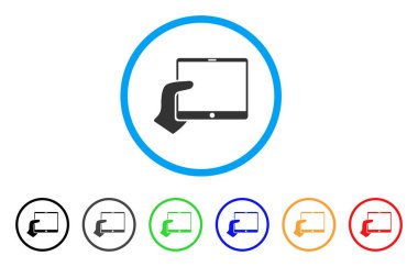 Tablet yuvarlak simge el tutar