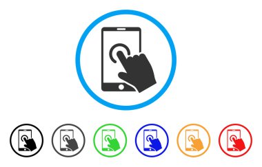 El dokunmatik Smartphone yuvarlak simgesi