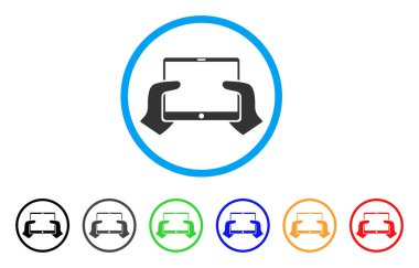 Pda yuvarlak simge el ele tutuşur