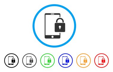Kilit Smartphone yuvarlak simgesi