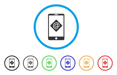 Mobil e-posta yuvarlak simge