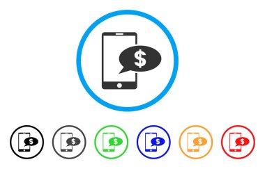 Mobil finansal ileti yuvarlak simge