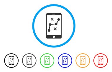 Simge mobil navigasyon yol yuvarlak