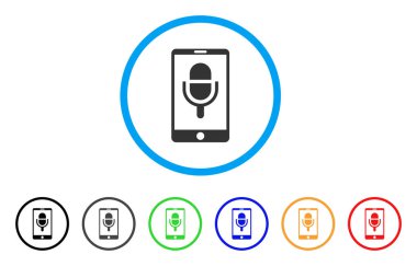 Telefon mikrofon yuvarlak simgesi