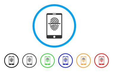 Smartphone parmak izi tarayıcı simgesini yuvarlak