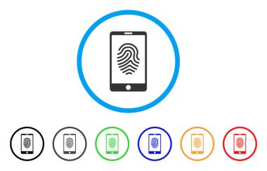 Simge akıllı telefon parmak izi yuvarlak