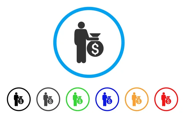 Investeerder afgeronde pictogram — Stockvector