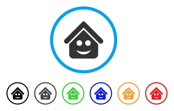 Real Estate Smile Smiley Rounded Icon — Stock Vector