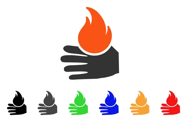 Burn Hand Vector Icono — Vector de stock