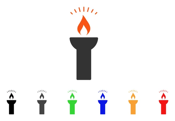 Fire Torch licht Vector Icon — Stockvector