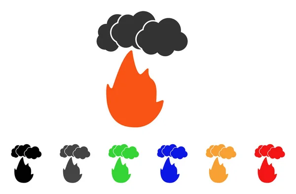 Flame With Smoke Vector Icon — Stock Vector