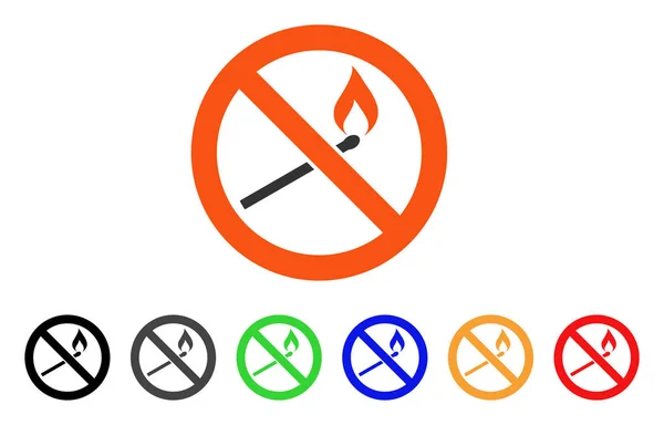 Icône de vecteur de feu match interdit — Image vectorielle