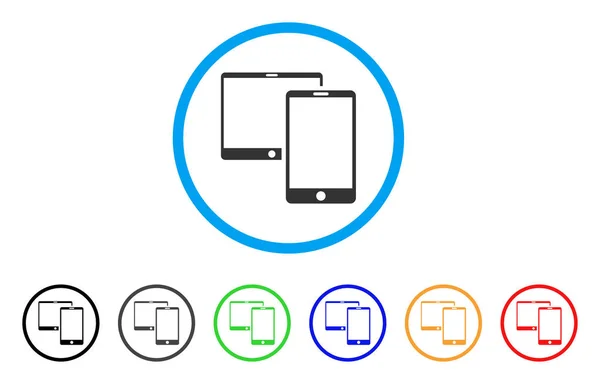 Dispositivos móviles Icono redondeado — Vector de stock