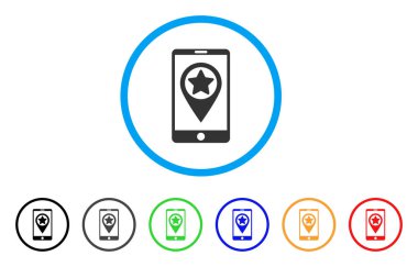 Smartphone harita işaretçi simgesi yuvarlak