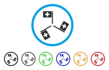 Hastane yuvarlak simge bayraklar