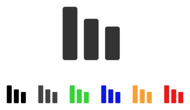 Çubuk grafik azalma vektör simgesi