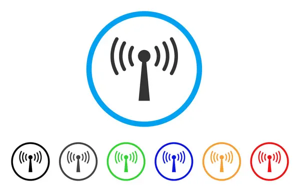 Wi-Fi istasyonu yuvarlak simge — Stok Vektör