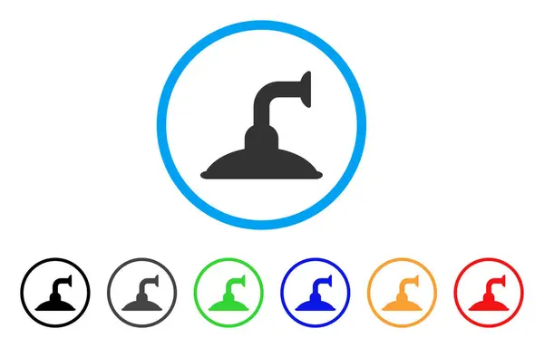Zuhanyfejjel lekerekített ikon — Stock Vector