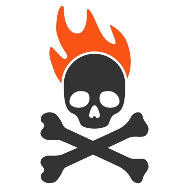 Ölüm ateş düz simgesi