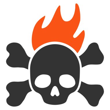 Ölüm ateş düz simgesi