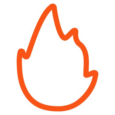 Yangın kontur düz simgesi