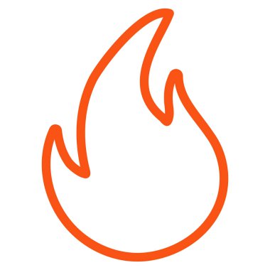 Alev kontur düz simgesi