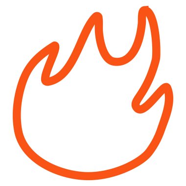 Alev kontur düz simgesi