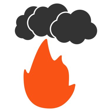 Alev duman düz simgesi olan